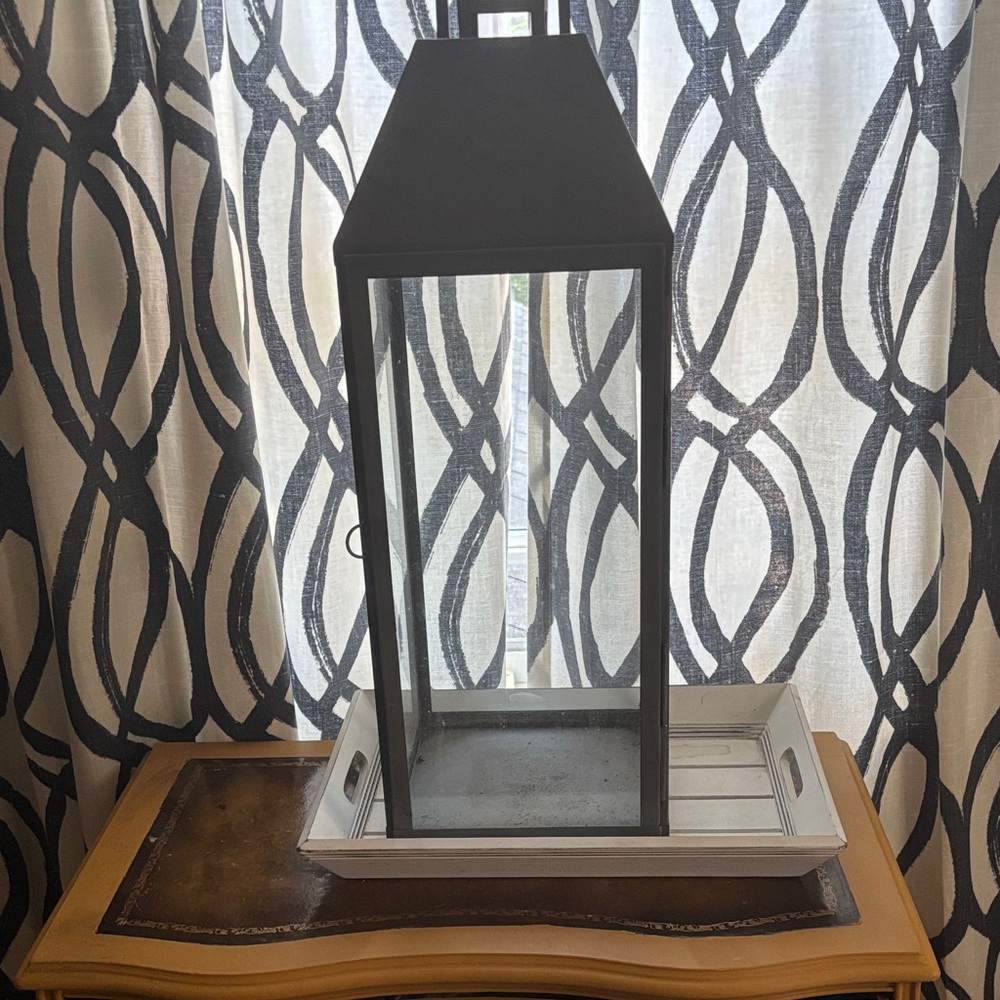 Pottery Barn Black Metal Lantern
